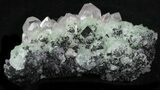 Prehnite On Quartz Crystals With Babingtonite #33450-2